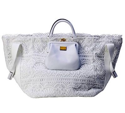 Dolce&Gabbana, белая сумка, кружева